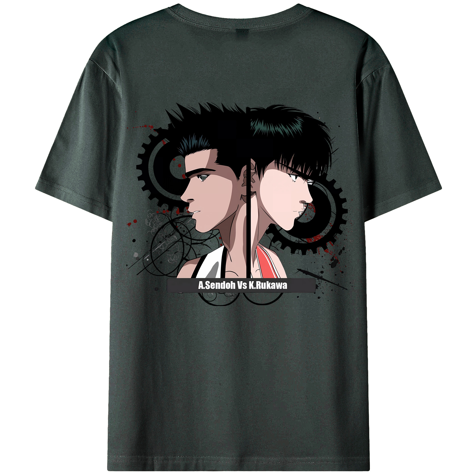 （画像用） SLAM DUNK／スラムダンク 綿100％ メンズ半袖Tシャツ（バックプリント） 通気性